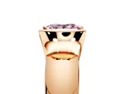 Tension Engagement Ring Setting for Fancy Pink Princess Cut Center with Wide Flat Band and Tension Head in Rose Gold