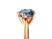 Solitaire Engagement Ring Setting for Fancy Blue Heart-Shaped Center with Knife Ridge Band and Claw Prong Head in Rose Gold