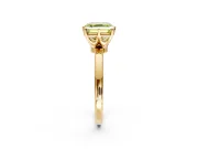 Solitaire Engagement Ring Setting for Fancy Yellow Asscher Cut Center with Plain Band and Tulip Prong Head in Yellow Gold