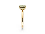 Solitaire Engagement Ring Setting for Fancy Yellow Princess Cut Center with Plain Band, Open Basket and Prong Head in Yellow Gold
