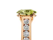 Solitaire Engagement Ring Setting for Fancy Yellow Oval Center with Cathedral Channel Band and Prong Head in Rose Gold