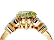 Floral Engagement Ring Setting for Fancy Yellow Heart-Shaped Center with Marquise Cluster Shoulders and Prong Head in Yellow Gold