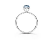 Solitaire Engagement Ring Setting for Fancy Blue Marquise Center with Straight Thin Band and Prong Head in Sterling Silver