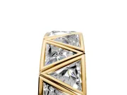 Triangle Lab-Grown Diamond Geometric Men's Wedding Band with Angular Frames in Yellow Gold
