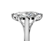 Solitaire Engagement Ring Setting for Marquise Center with Cathedral Band and Prong Head in Sterling Silver