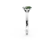 Solitaire Engagement Ring Setting for Fancy Green Oval Center with Basket Rail and Prong Head in White Gold