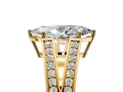 Split Shank Engagement Ring Setting for Marquise Center with Pave Split Shank and Prong Head in Yellow Gold