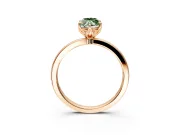 Solitaire Engagement Ring Setting for Fancy Green Marquise Center with Thin Rounded Plain Band and Prong Head in Rose Gold