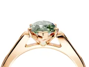Solitaire Engagement Ring Setting for Fancy Green Marquise Center with Channel Accents and Prong Head in Rose Gold