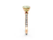 Open Basket Engagement Ring Setting for Fancy Yellow Princess Cut Center with Pave Band and Prong Head in Rose Gold