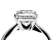 Solitaire Engagement Ring Setting for Asscher Cut Center with Knife Ridge Band and Claw Prong Head in Platinum