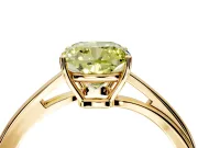 Solitaire Engagement Ring Setting for Fancy Yellow Cushion Cut Center with Plain Bypass Twist Band and Prong Head in Yellow Gold