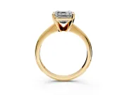 Solitaire Engagement Ring Setting for Asscher Cut Center with Knife Ridge Band and Claw Prong Head in Yellow Gold