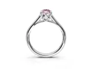 Solitaire Engagement Ring Setting for Fancy Pink Marquise Center with Cathedral Band and Prong Head in Sterling Silver