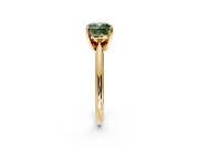 Solitaire Engagement Ring Setting for Fancy Green Cushion Cut Center with Knife Ridge Band and Claw Prong Head in Yellow Gold