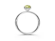 Solitaire Engagement Ring Setting for Fancy Yellow Pear-Shaped Center with Plain Band, Open Basket and Prong Head in Sterling Silver