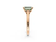Solitaire Engagement Ring Setting for Fancy Green Asscher Cut Center with Cathedral Band and Prong Head in Rose Gold