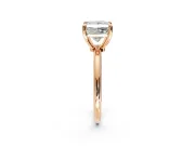 Minimalist Solitaire Engagement Ring Setting for Princess Cut Center with Thin Band and Prong Head in Rose Gold
