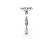 Solitaire Engagement Ring Setting for Marquise Center with Channel Baguette Band and Prong Head in Platinum