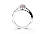 Solitaire Engagement Ring Setting for Fancy Pink Pear-Shaped Center with Open Cathedral Shoulders and Prong Head in White Gold