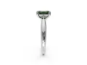 Solitaire Engagement Ring Setting for Fancy Green Emerald Cut Center with Reverse Tapered Band and Prong Head in Platinum