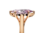 Solitaire Engagement Ring Setting for Fancy Pink Marquise Center with Cathedral Band and Prong Head in Rose Gold