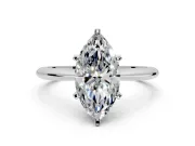Solitaire Engagement Ring Setting for Marquise Center with Knife Ridge Band and Claw Prong Head in Platinum