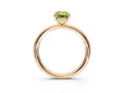 Hidden Halo Engagement Ring Setting for Fancy Yellow Emerald Cut Center with Thin Rounded Band and Prong Head in Rose Gold