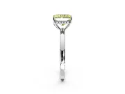 Solitaire Engagement Ring Setting for Fancy Yellow Radiant Cut Center with Fine Wire Band and Prong Head in Sterling Silver
