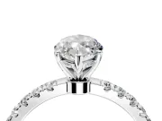 Open Basket Engagement Ring Setting for Marquise Center with Pave Band and Prong Head in Sterling Silver