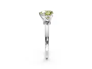 Solitaire Engagement Ring Setting for Fancy Yellow Heart-Shaped Center with Plain Band and Tulip Prong Head in Platinum