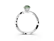 Side Accent Engagement Ring Setting for Fancy Green Marquise Center with Accent Shoulders and Prong Head in Platinum