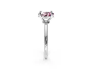 Minimalist Solitaire Engagement Ring Setting for Fancy Pink Oval Center with Thin Band and Prong Head in Platinum