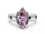 Tension Engagement Ring Setting for Fancy Pink Marquise Center with Wide Flat Band and Tension Head in Platinum