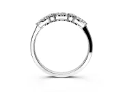 Marquise and Round Cut Lab-Grown Diamond 5 Stone Half Eternity Wedding Band with Prong Setting in Sterling Silver