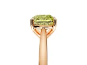 Solitaire Engagement Ring Setting for Fancy Yellow Cushion Cut Center with Narrow Cathedral Band and Prong Head in Rose Gold