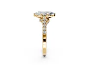 Solitaire Engagement Ring Setting for Marquise Center with Crossover Accents and Prong Head in Yellow Gold