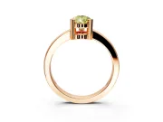 Solitaire Engagement Ring Setting for Fancy Yellow Pear-Shaped Center with Plain Band and Flat Tab Prong Head in Rose Gold