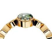 Vintage Station Engagement Ring Setting for Fancy Green Pear-Shaped Center with Accents and Prong Head in Yellow Gold