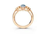 Cluster Engagement Ring Setting for Fancy Blue Marquise Center with Bezel Accent Clusters and Prong Head in Rose Gold