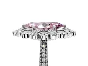 Milgrain Halo Engagement Ring Setting for Fancy Pink Marquise Center with Bezel Point Accents and Prong Head in Sterling Silver