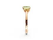 Solitaire Engagement Ring Setting for Fancy Yellow Asscher Cut Center with Flat-Sided Plain Band and Prong Head in Rose Gold