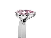 Solitaire Engagement Ring Setting for Fancy Pink Pear-Shaped Center with Wide Knife Ridge Band and Prong Head in Platinum