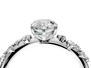 Cluster Engagement Ring Setting for Pear-Shaped Center with Round Cut Accent Band and Prong Head in Platinum
