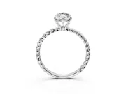 Solitaire Engagement Ring Setting for Marquise Center with Plain Twisted Rope Band and Prong Head in Platinum