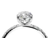 Solitaire Engagement Ring Setting for Marquise Center with Micro Pave Band and Prong Head in Sterling Silver