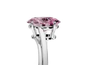 Solitaire Engagement Ring Setting for Fancy Pink Oval Center with Plain Bypass Twist Band and Prong Head in Platinum