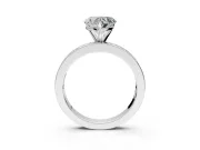 Solitaire Engagement Ring Setting for Heart-Shaped Center with Channel Baguette Band and Prong Head in Platinum