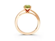 Solitaire Engagement Ring Setting for Fancy Yellow Emerald Cut Center with Basket Rail and Prong Head in Rose Gold