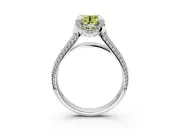 Solitaire Engagement Ring Setting for Fancy Yellow Round Cut Center with Accented Split Shank and Prong Head in Sterling Silver